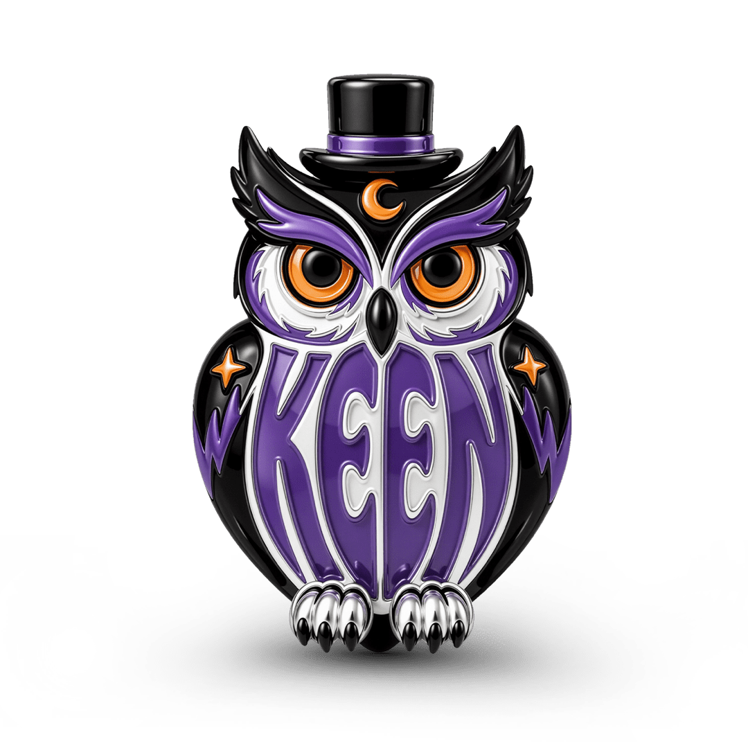 Gnoce Glow In Dark Wisdom Keen Owl Charm Bead Platinum‑plated Silver Blend_2