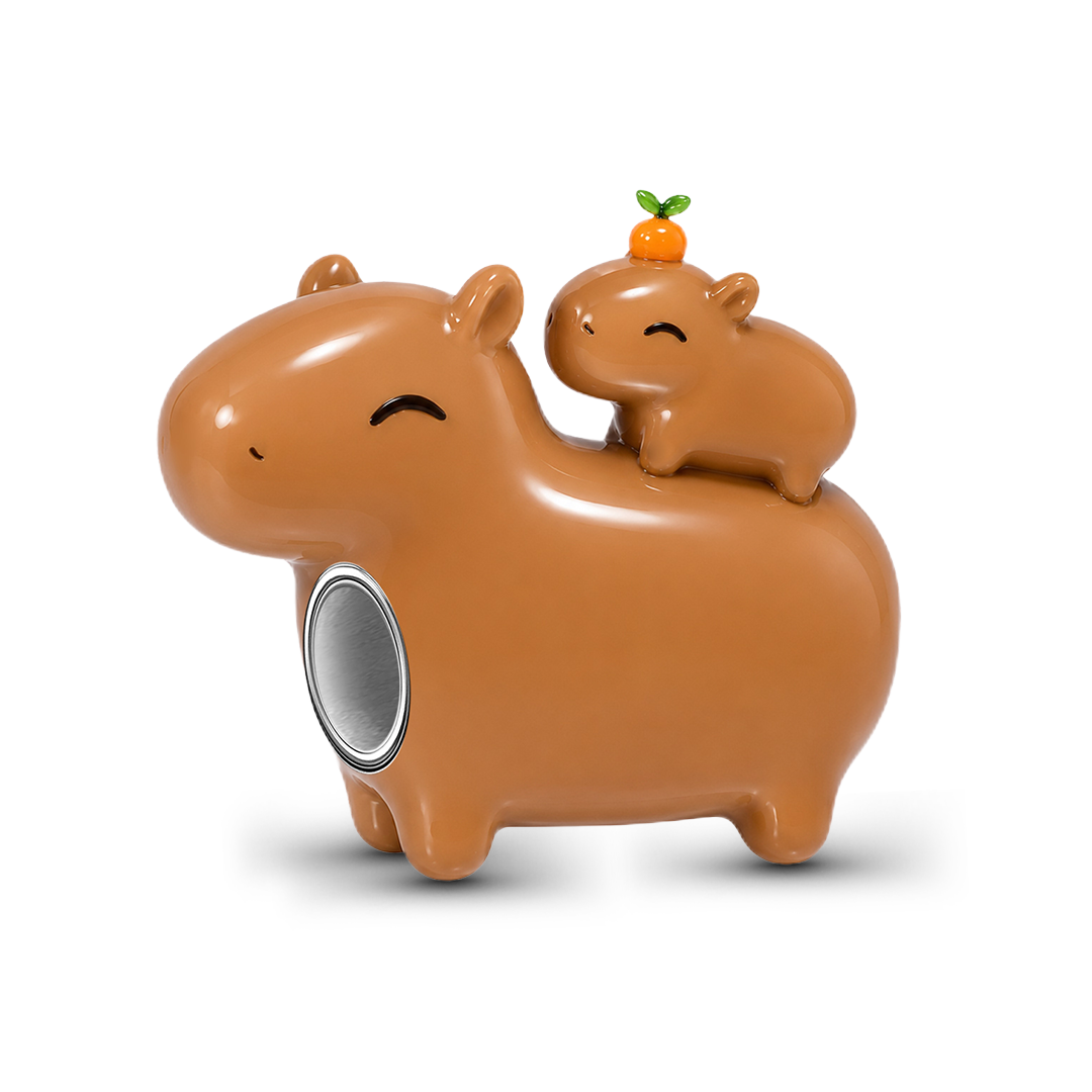 Gnoce Capybara Family Charm Bead Platinum‑plated Silver Blend_6