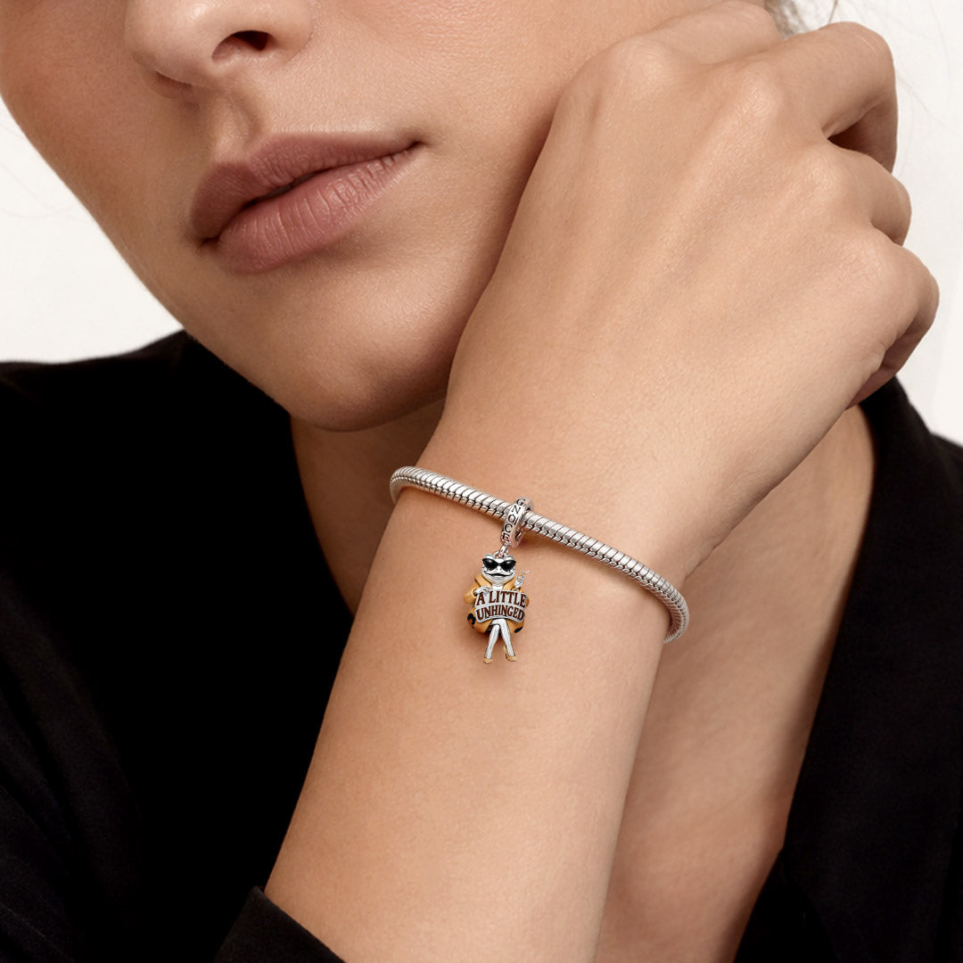 Gnoce Punk Cool Frog Clasp Dangle Charm Platinum‑plated Silver Blend_2