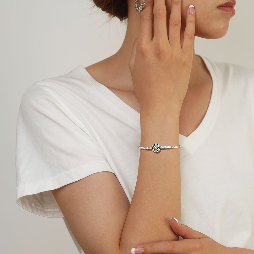 Gnoce Sunflower Basic Snake Chain Bracelet_2