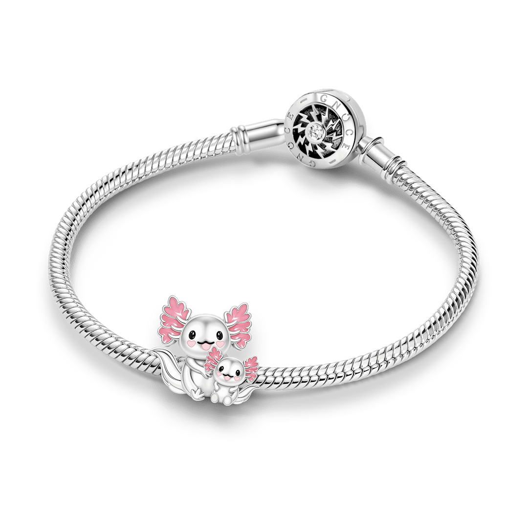 Gnoce Salamander Mother And Baby Charm Bead Platinum‑plated Silver Blend_3