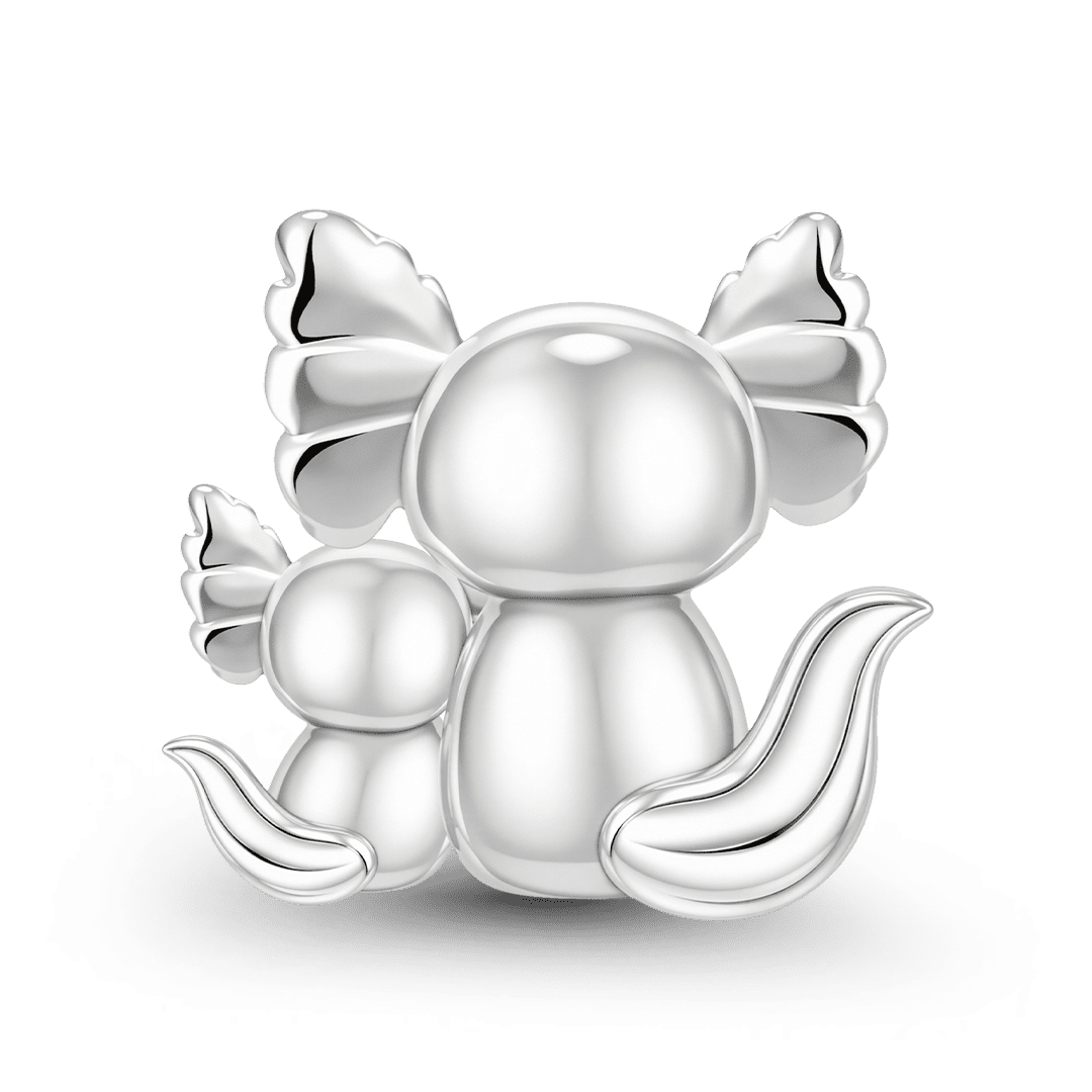 Gnoce Salamander Mother And Baby Charm Bead Platinum‑plated Silver Blend_6