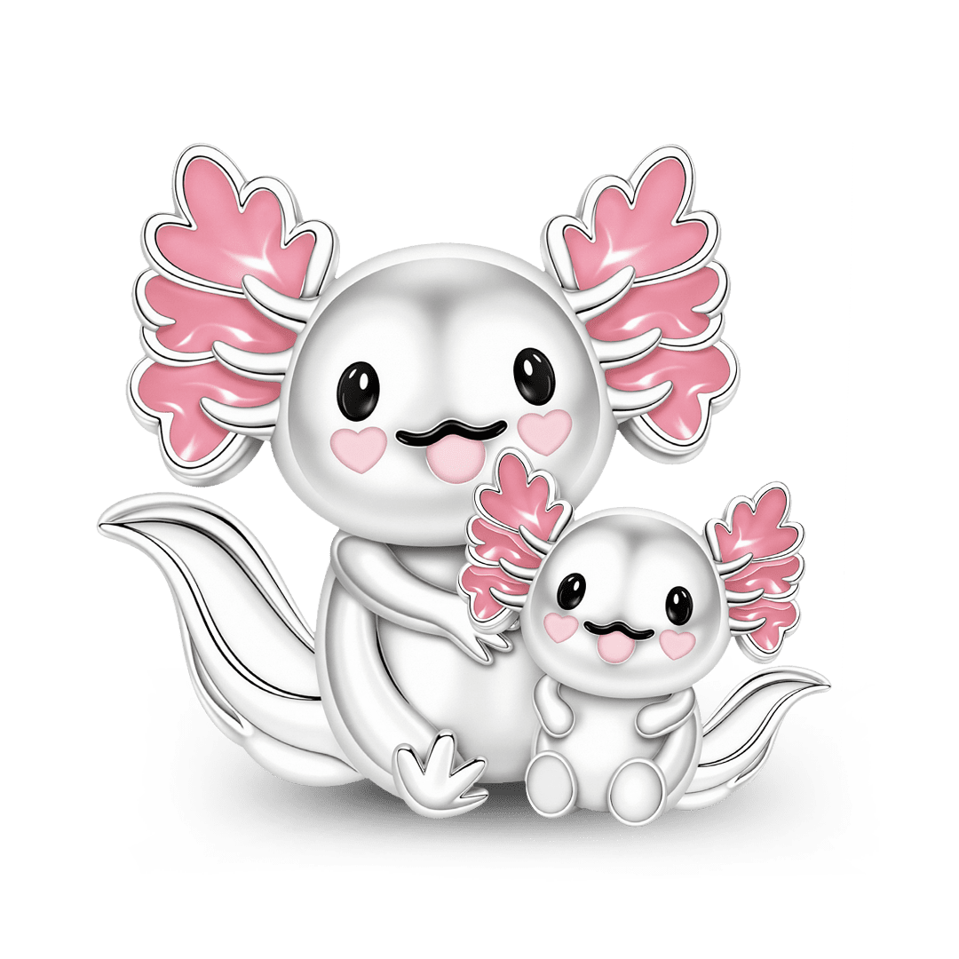 Gnoce Salamander Mother And Baby Charm Bead Platinum‑plated Silver Blend_1