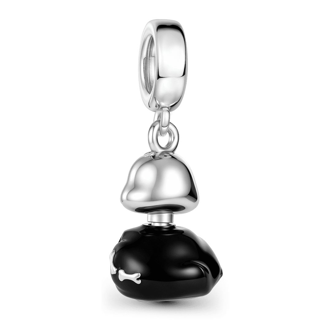 Gnoce Halloween Skeleton Duck Dangle Charm Platinum‑plated Silver Blend_7