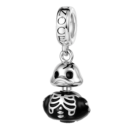 Gnoce Halloween Skeleton Duck Dangle Charm Platinum‑plated Silver Blend_1