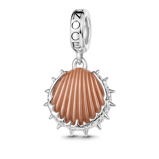 Gnoce Halloween Spiky Seashell Dangle Charm Platinum‑plated Silver Blend_1