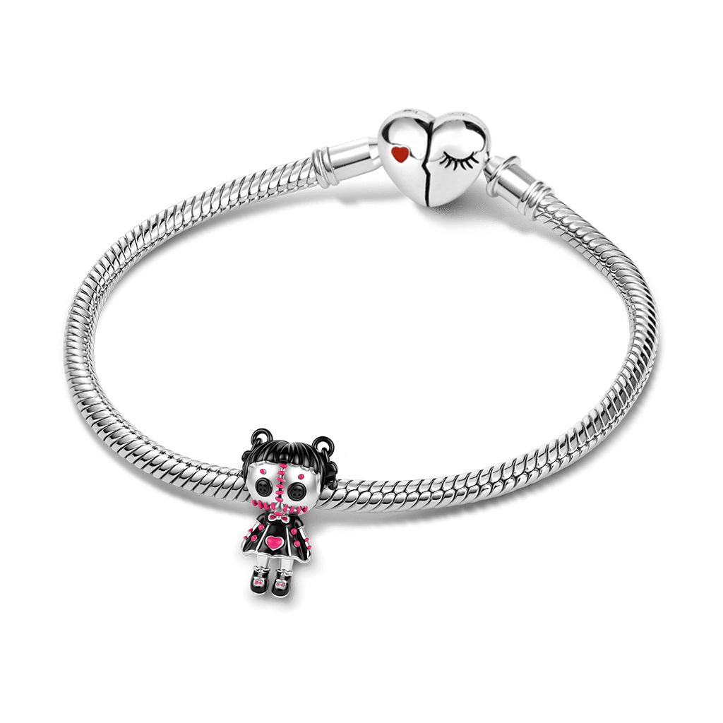 Gnoce Halloween Evil Doll Bead Charm Platinum‑plated Silver Blend_3