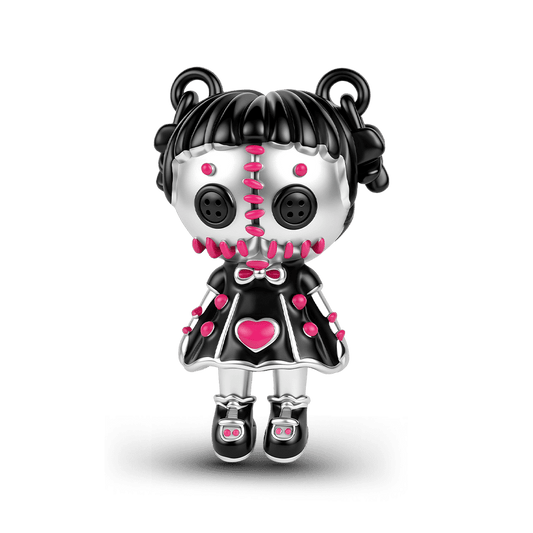 Gnoce Halloween Evil Doll Bead Charm Platinum‑plated Silver Blend_1
