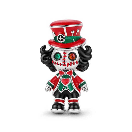 Gnoce Halloween Evil Magician Doll Bead Charm Platinum‑plated Silver Blend_1