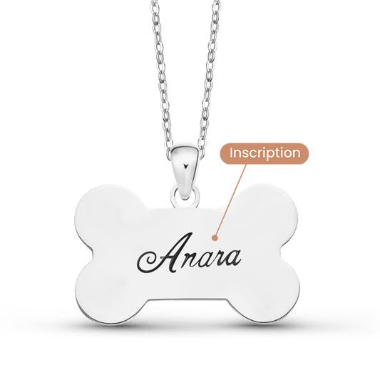 Gnoce Custom Dog Bone Photo Necklace with Paw Birthstone_3