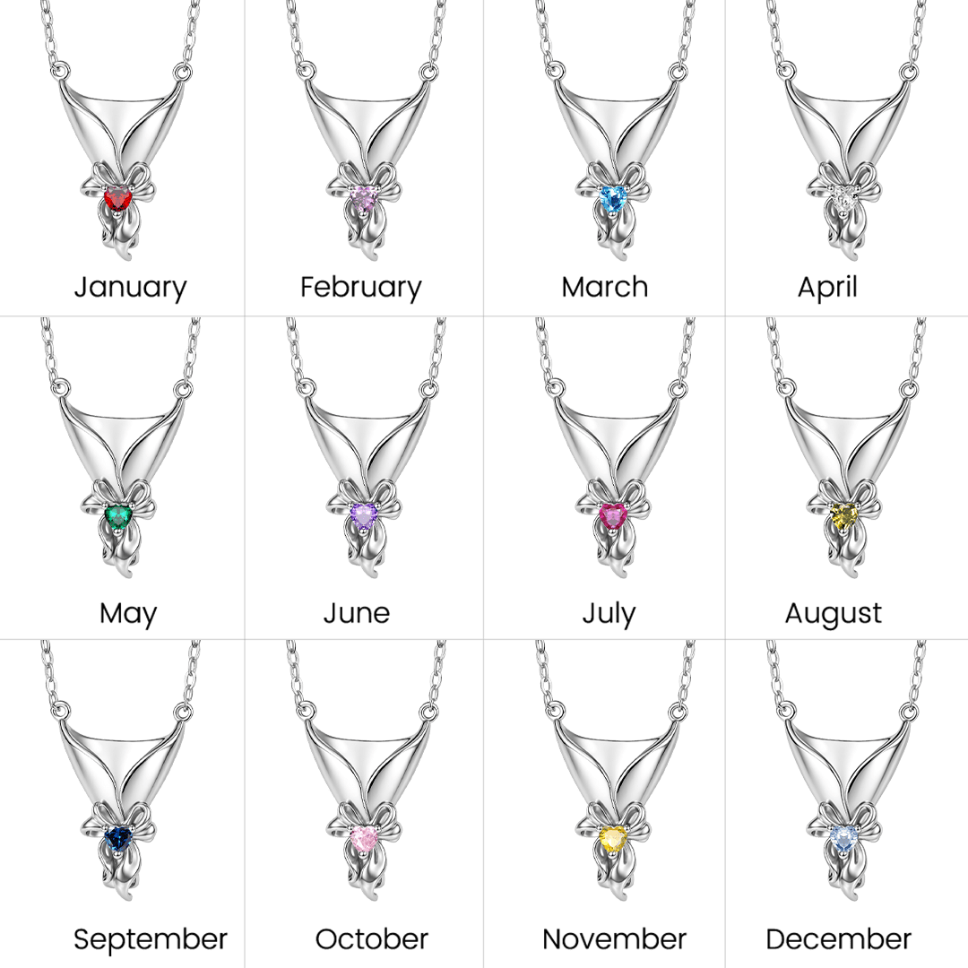 Gnoce Engravable Birthstone Bouquet Pendant Necklace Platinum‑plated Silver Blend_3