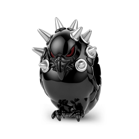 Gnoce Halloween Cyberpunk Thorn Raven Spacer Bead Charm Platinum‑plated Silver Blend_1
