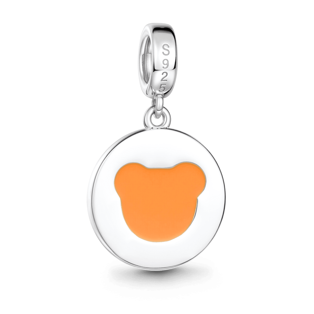Gnoce Touch Wood Lucky Bear Dangle Charm Platinum-plated Silver Blend_5