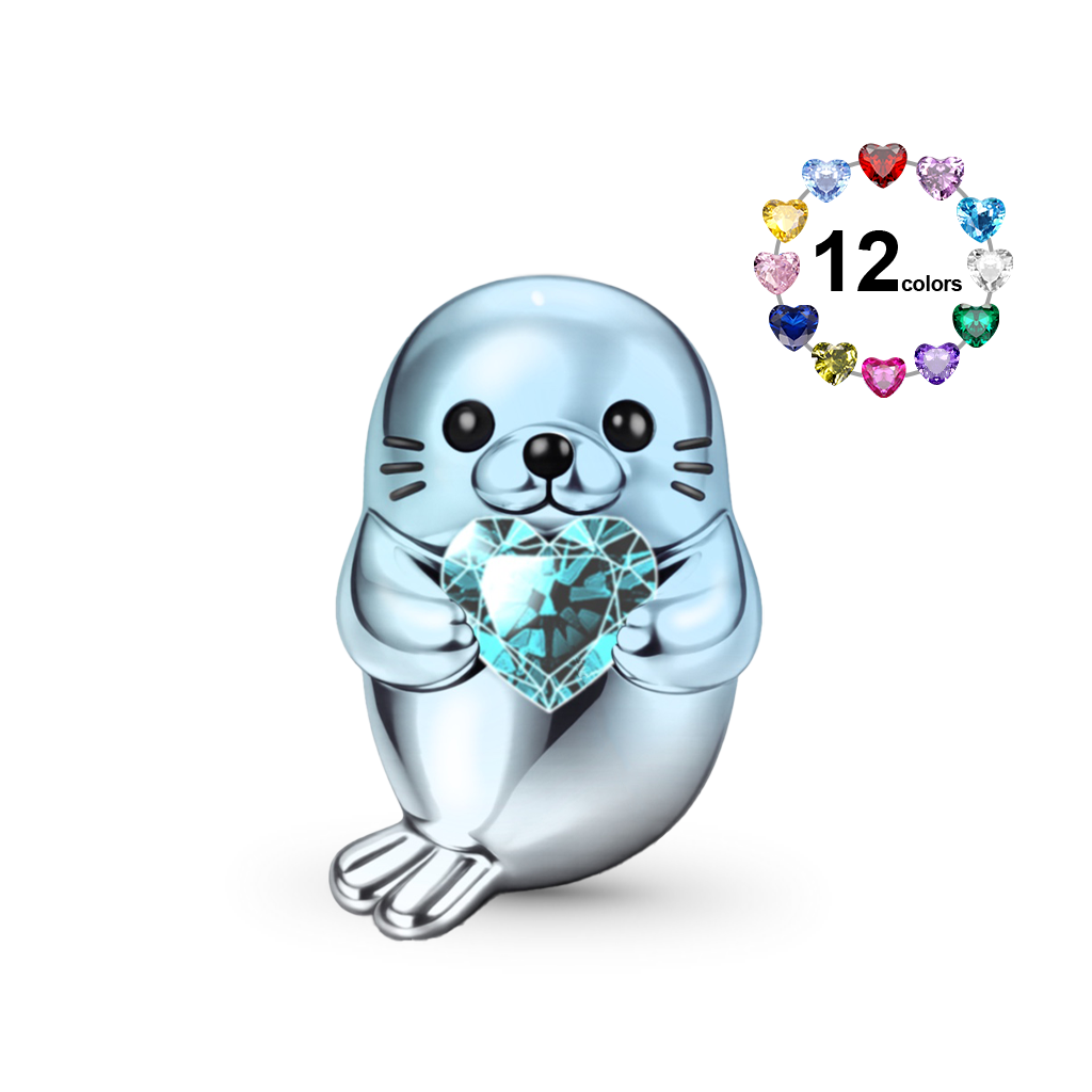 Gnoce Seal Embraces Love Birthstone Stopper Charm_1