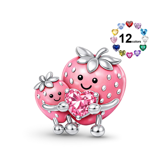 Gnoce Strawberry Mom Embrace Birthstone Charm_1