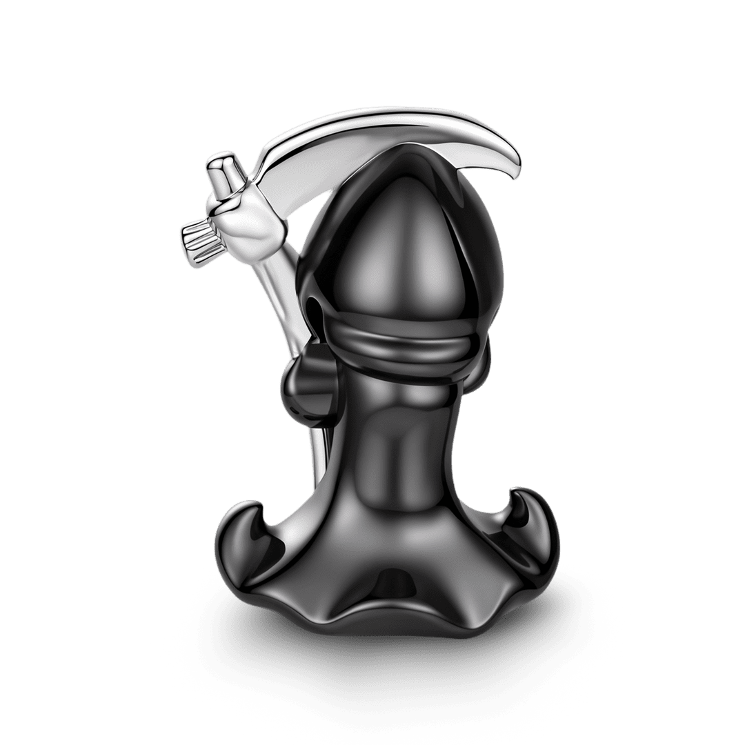 Gnoce Halloween See No Evil Grim Reaper Bead Platinum‑plated Silver Blend_5