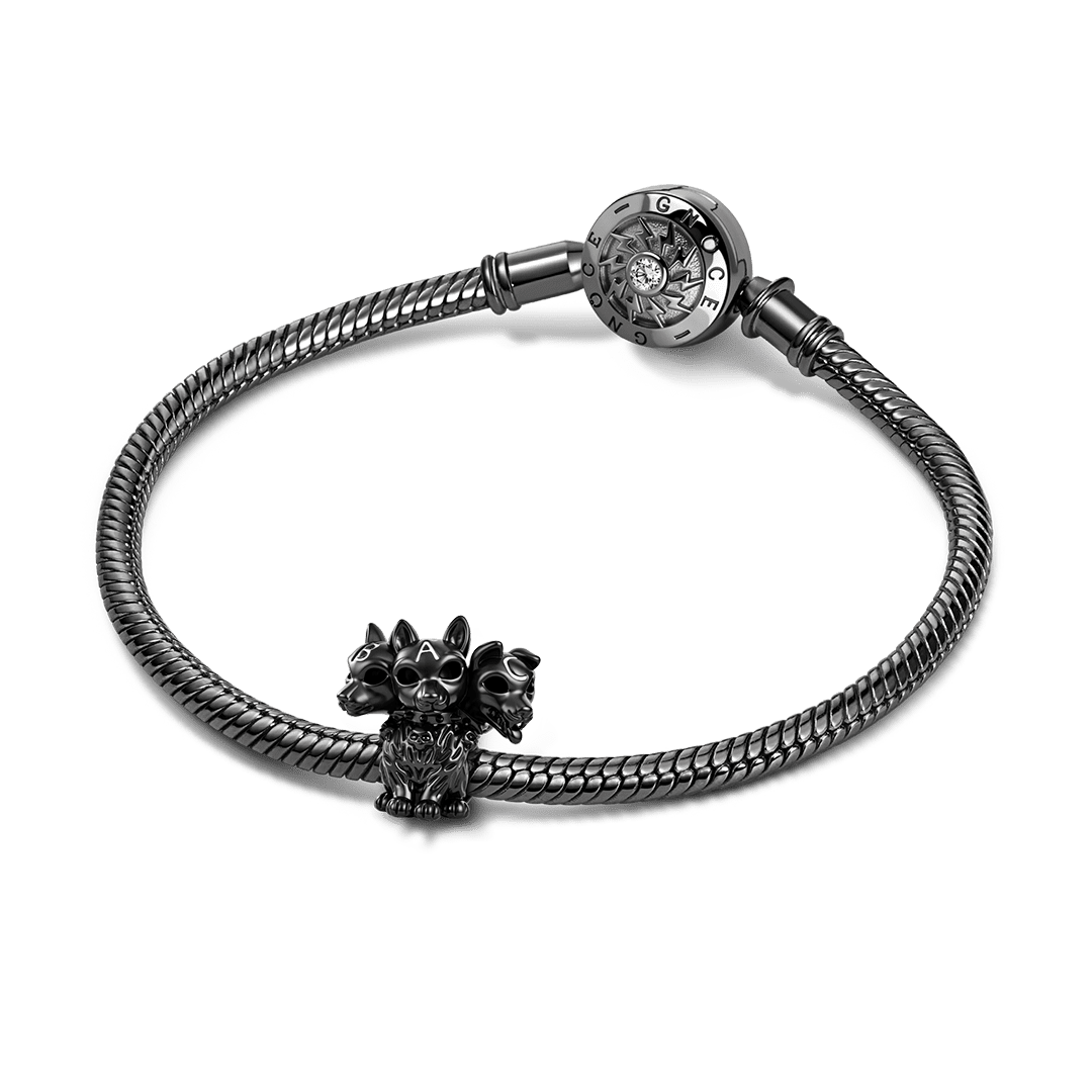 Gnoce Halloween Cerberus Initial Personalized Bead Platinum‑plated Silver Blend_3