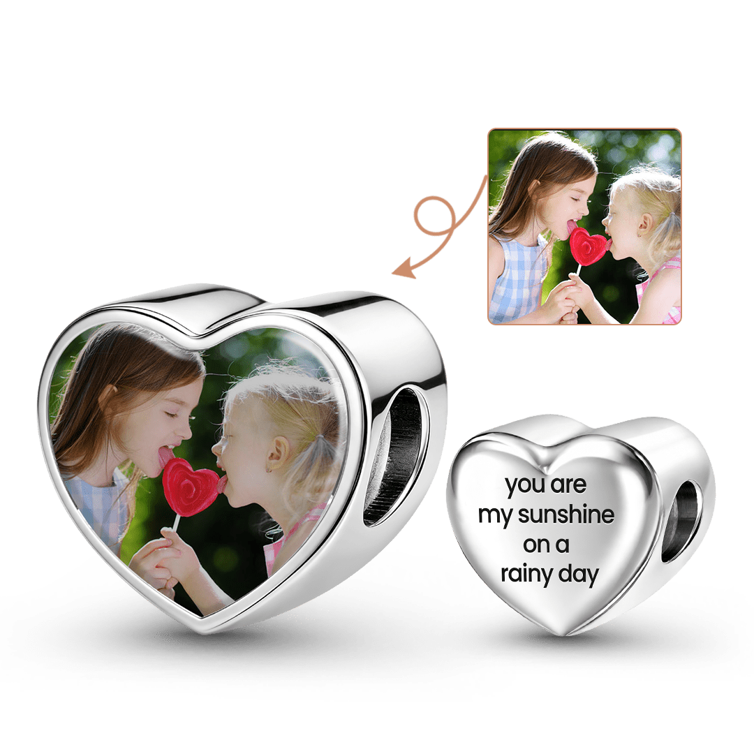 Gnoce Photo Personalized Heart Bead Stainless Steel_1