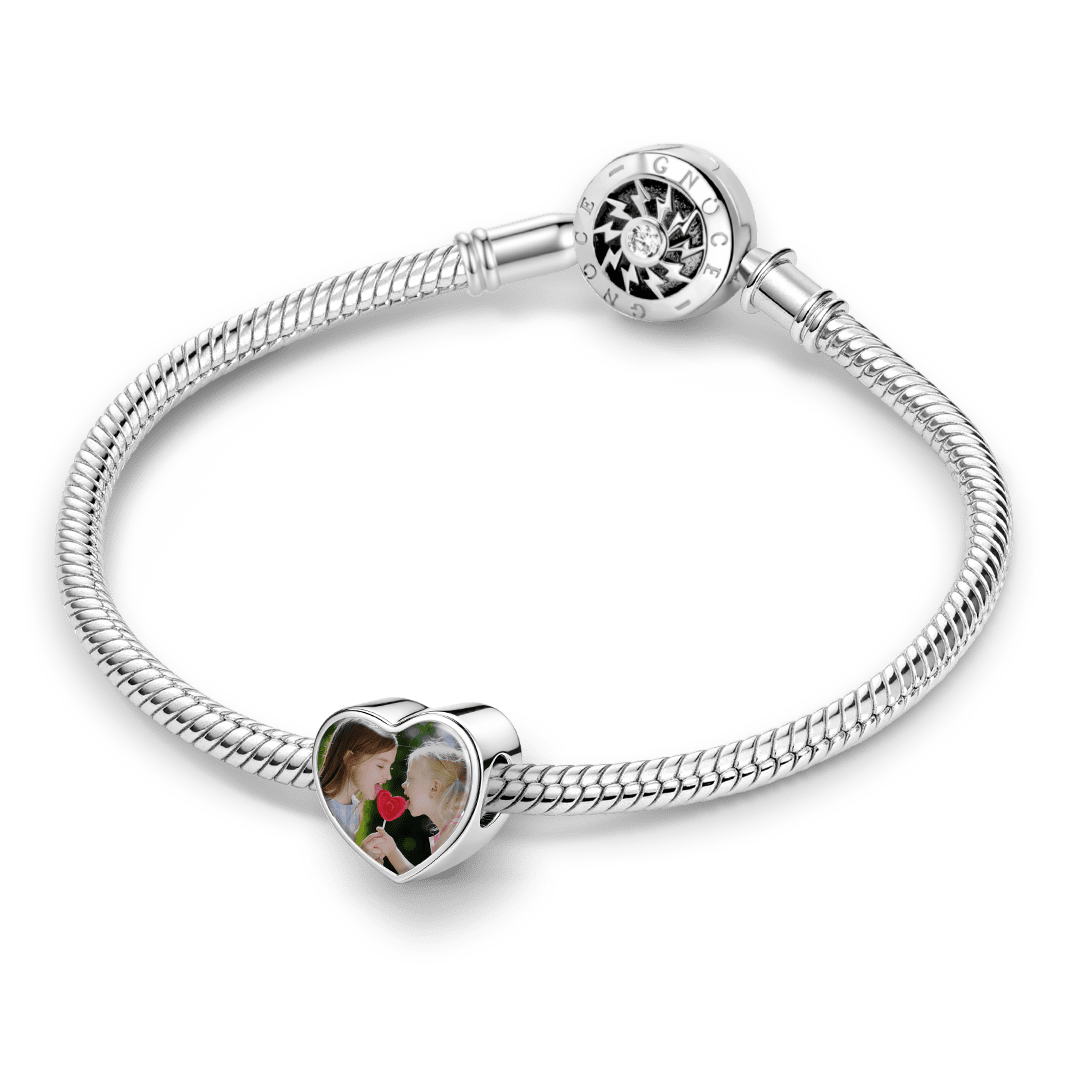 Gnoce Photo Personalized Heart Bead Stainless Steel_3