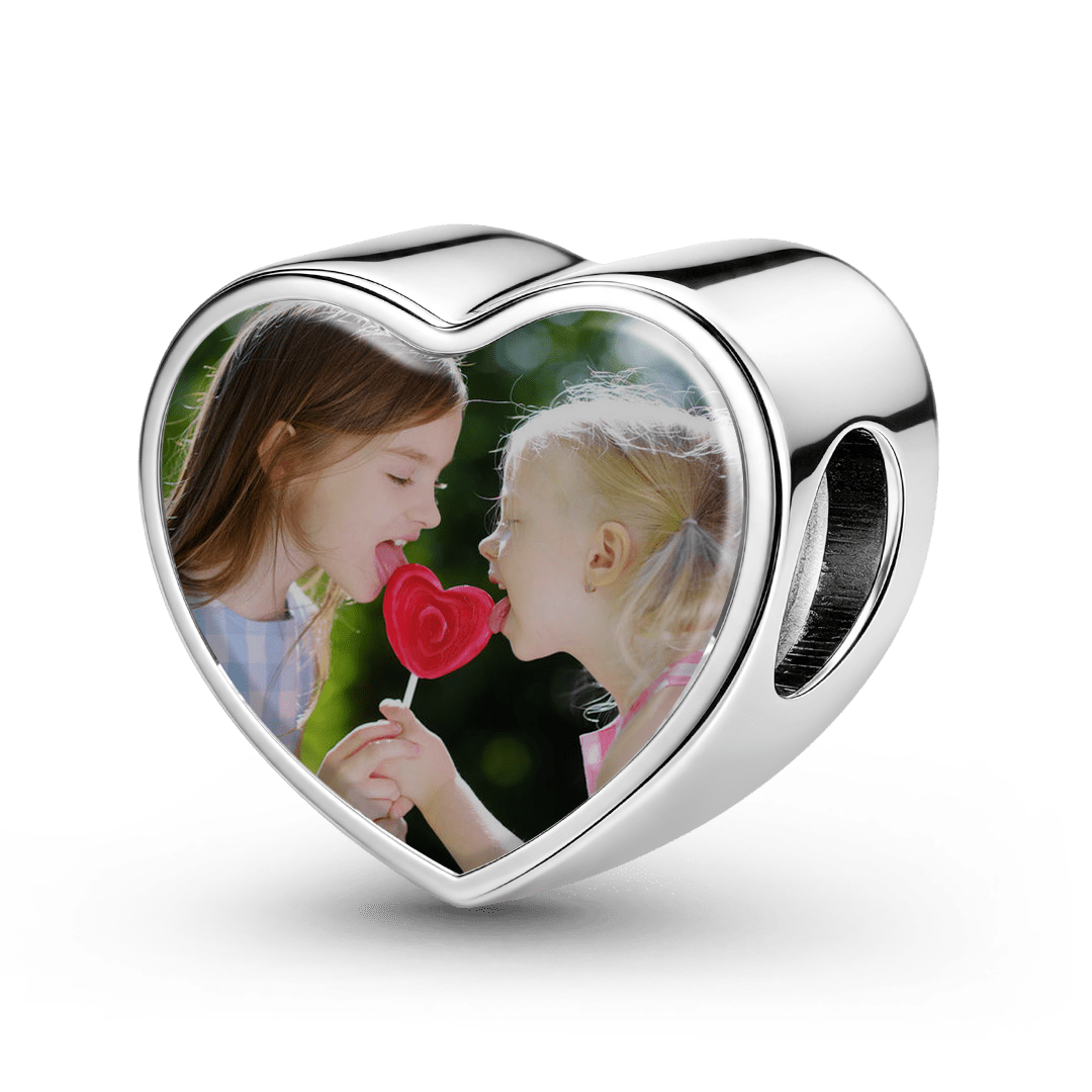 Gnoce Photo Personalized Heart Bead Stainless Steel_5