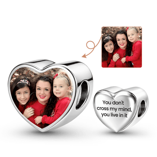 Gnoce Photo Personalized Family Heart Bead Stainless Steel_1