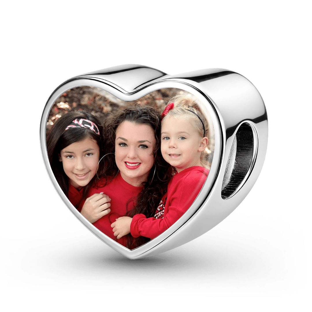 Gnoce Photo Personalized Family Heart Bead Stainless Steel_5