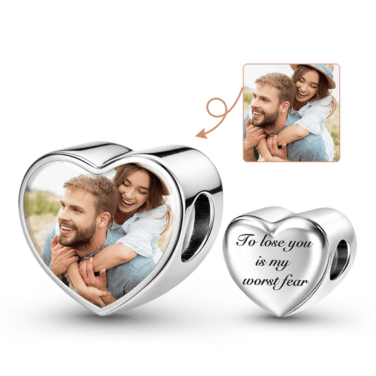 Gnoce Photo Personalized Couple Heart Bead Stainless Steel_1
