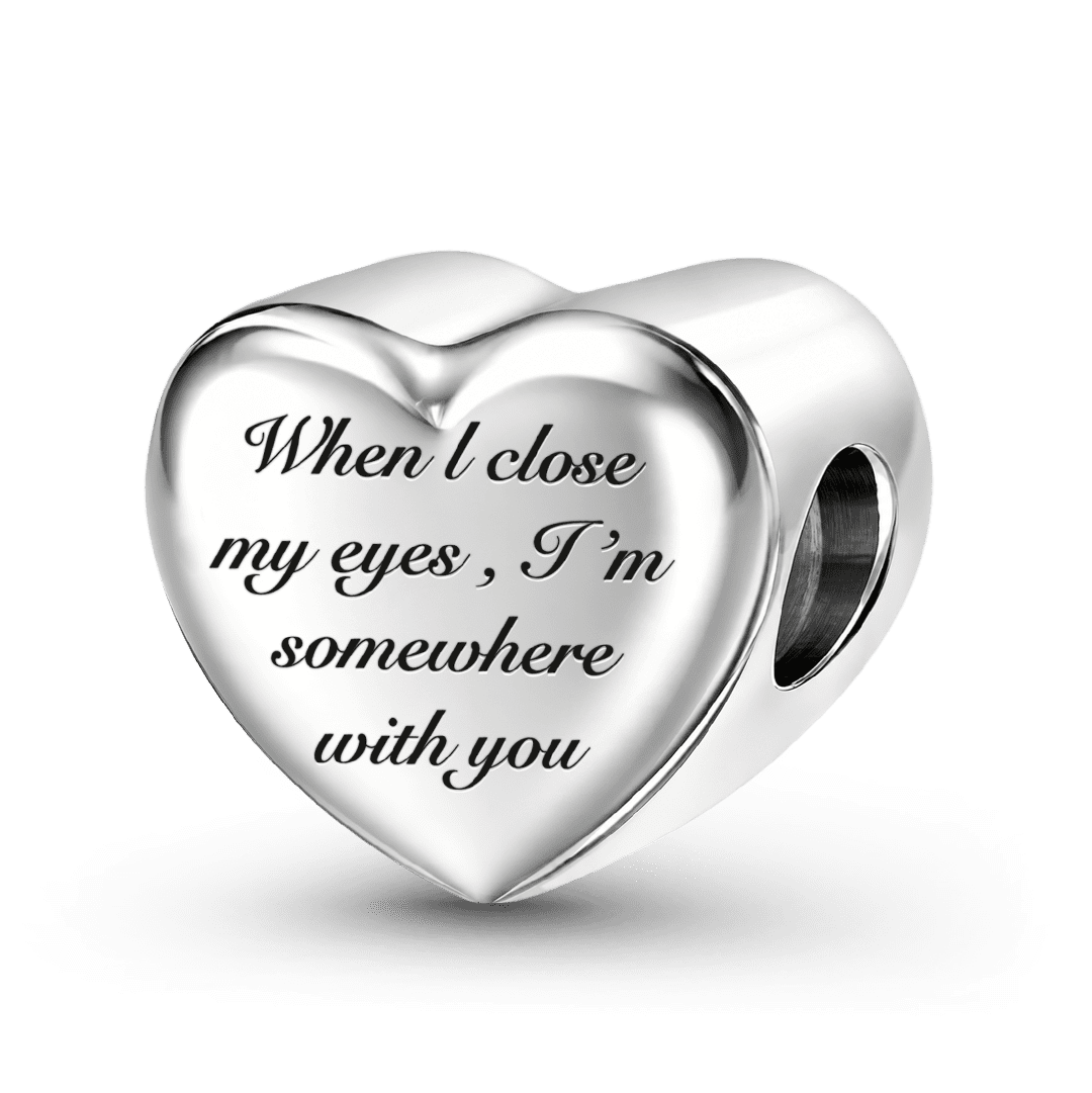 Gnoce Photo Personalized Memorial Heart Bead Stainless Steel_6