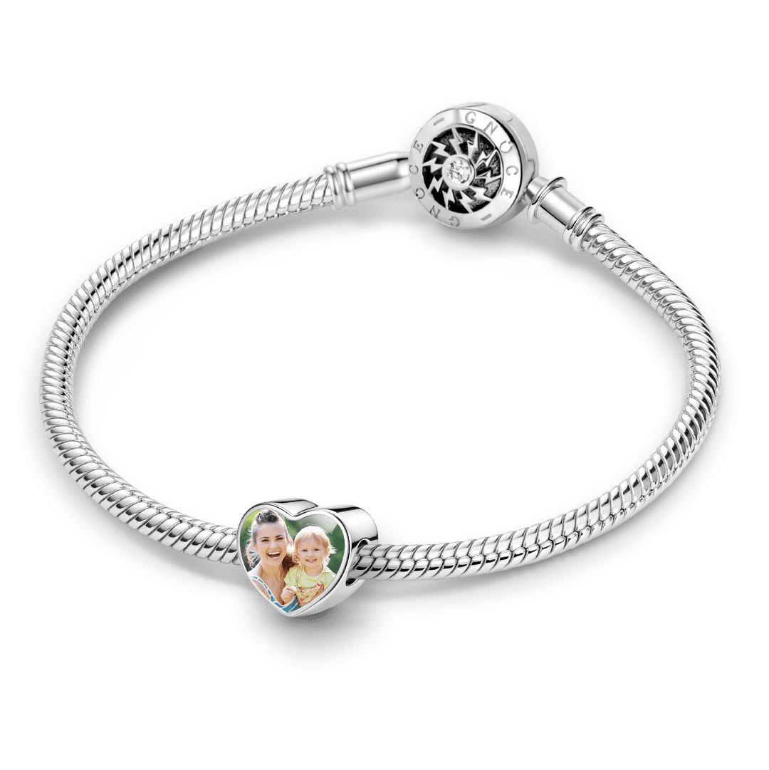 Gnoce Photo Personalized Heart Bead Stainless Steel_3