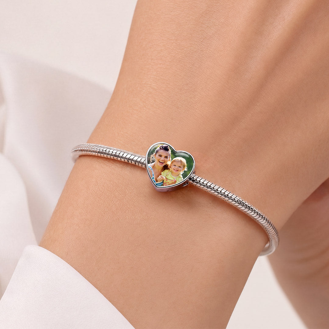 Gnoce Photo Personalized Heart Bead Stainless Steel_2