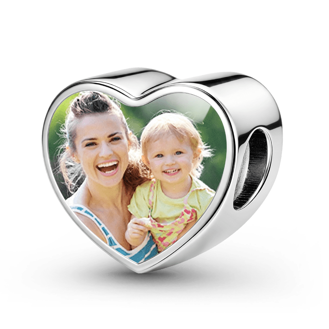 Gnoce Photo Personalized Heart Bead Stainless Steel_5
