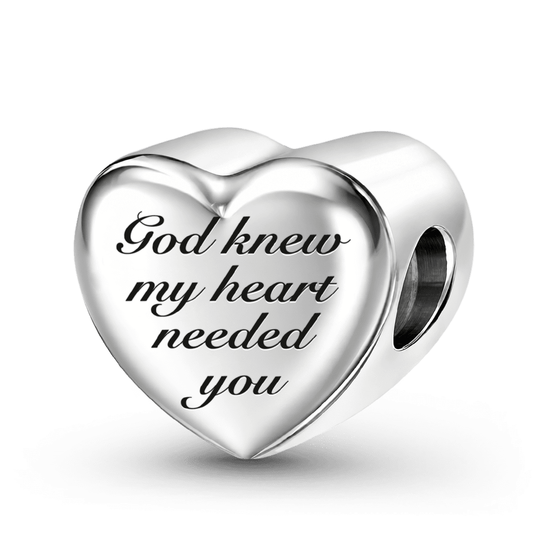 Gnoce Couple Personalized Photo Heart Bead Stainless Steel_5
