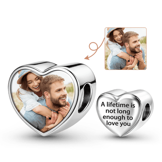 Gnoce Couple Personalized Photo Heart Bead Stainless Steel_1