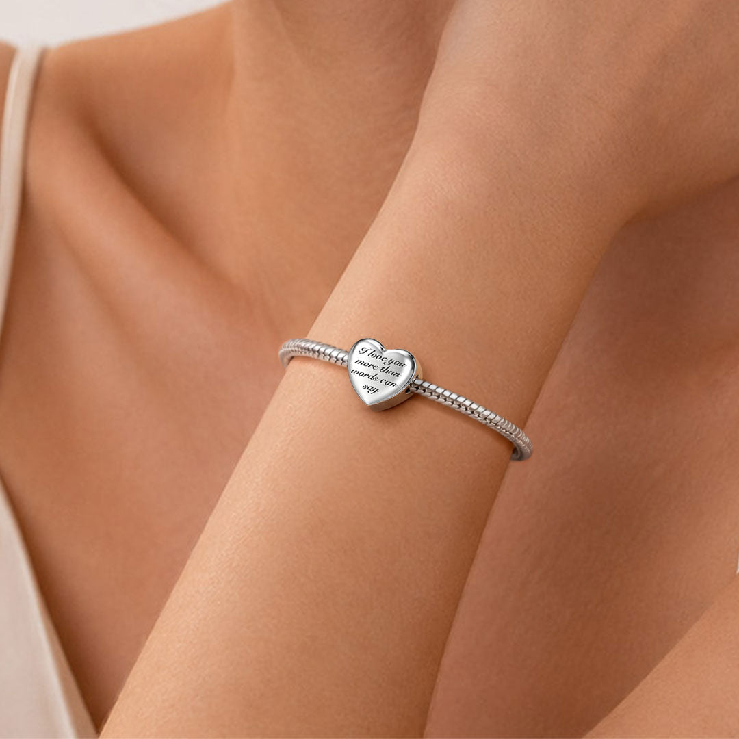 Gnoce Couple Keepsake Personalized Photo Heart Bead Stainless Steel_2