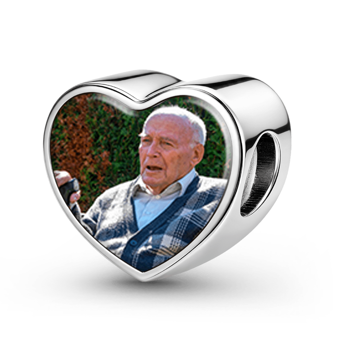 Gnoce In Memory Personalized Photo Heart Bead Stainless Steel_5