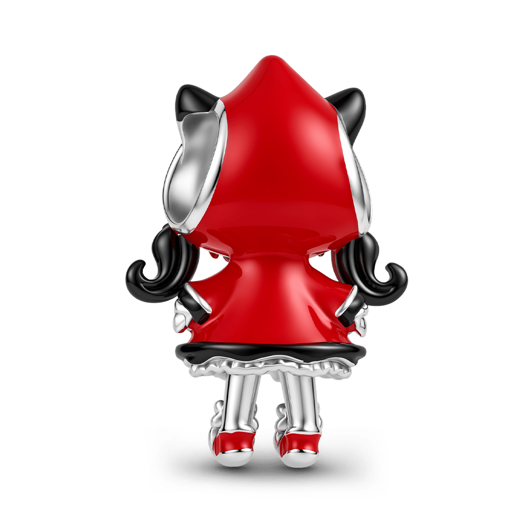 Gnoce Glow-in-the-dark Halloween Voodoo Doll Red Hood Cat Ear Bead Platinum‑plated Silver Blend_6