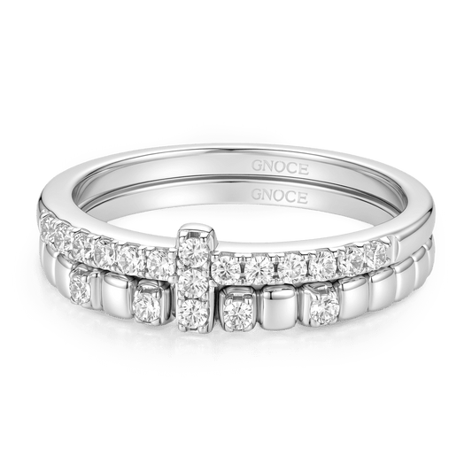 Gnoce Cross Band Ring Platinum-plated Silver Blend_1