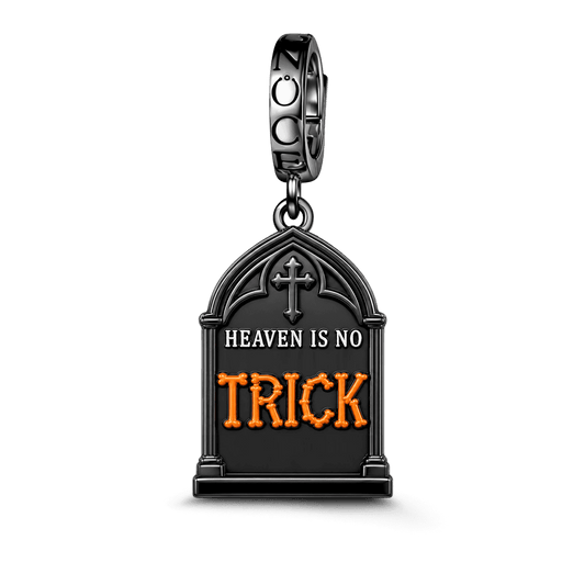 Gnoce Halloween Religious Tombstone Cross Clasp Dangle Charm Platinum‑plated Silver Blend_1