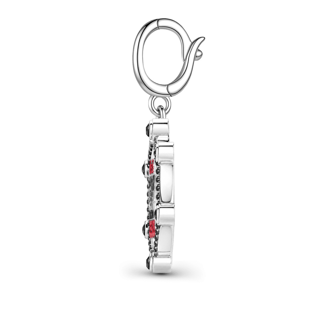Gnoce Halloween Spider Web Religious Slogan Cross Clasp Dangle Charm Platinum‑plated Silver Blend_5