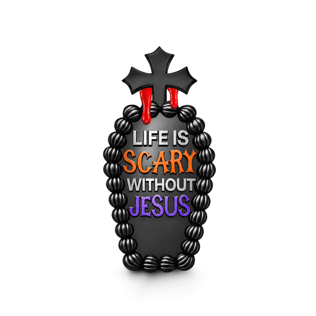 Gnoce Halloween Cross Coffin Cake Through‑hole Bead Charm Platinum‑plated Silver Blend_1