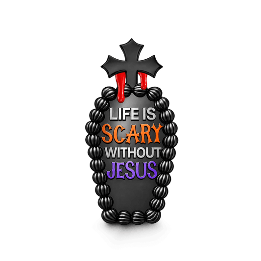 Gnoce Halloween Cross Coffin Cake Through‑hole Bead Charm Platinum‑plated Silver Blend_1