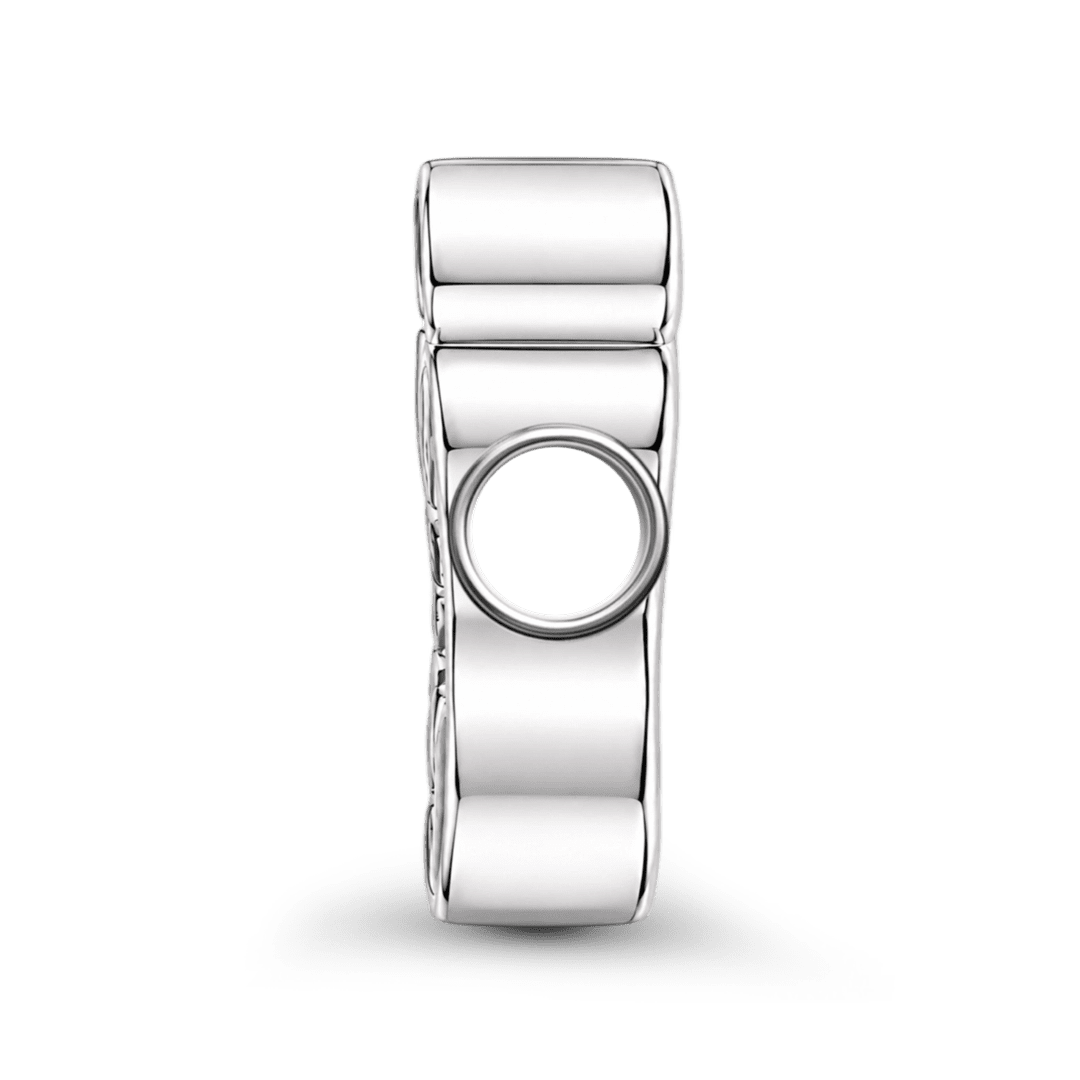 Gnoce Religious Footprint Slogan Engravable Through‑hole Bead Charm Platinum‑plated Silver Blend_6