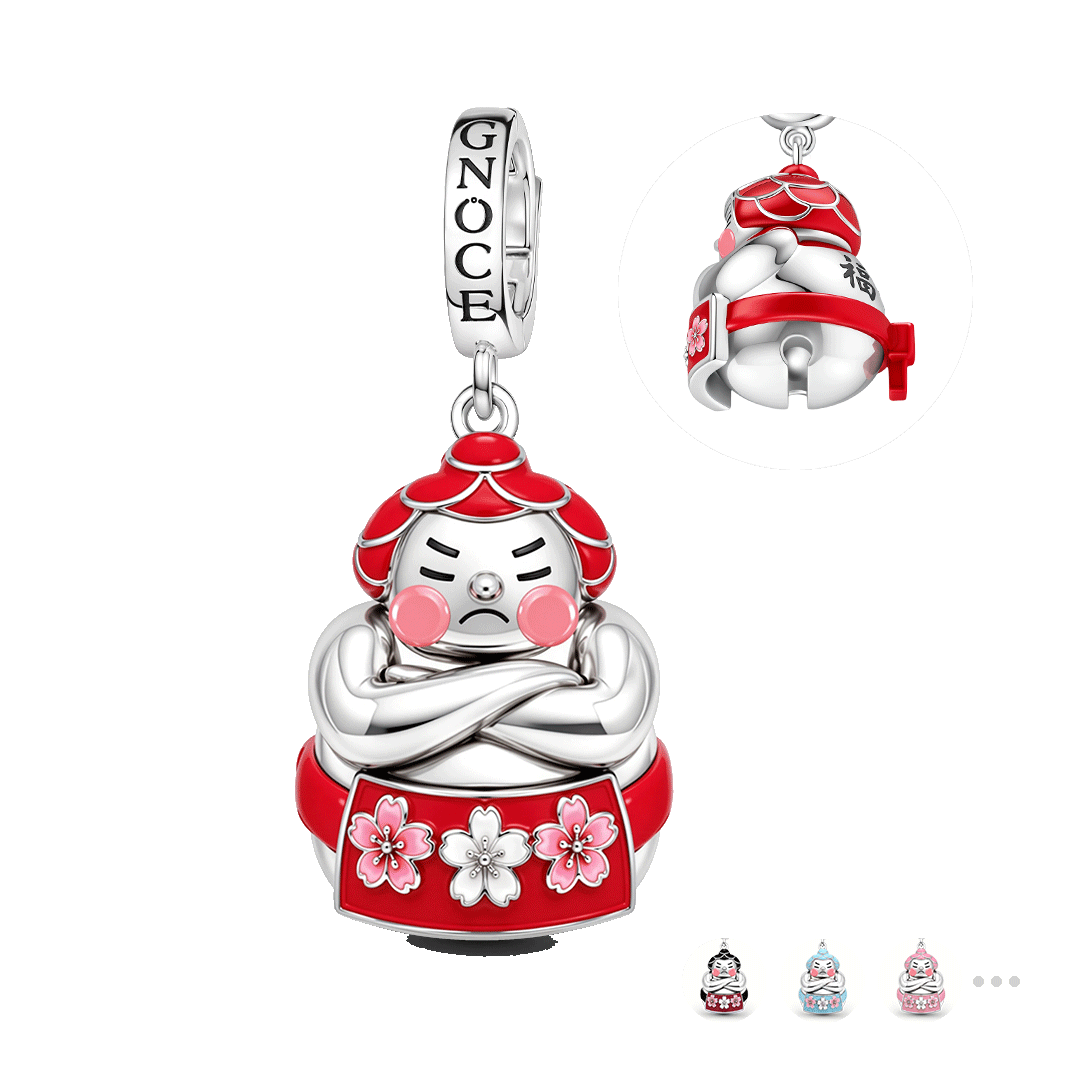 Gnoce Japanese Sumo Bell Clasp Dangle Charm Platinum-plated Silver Blend_1