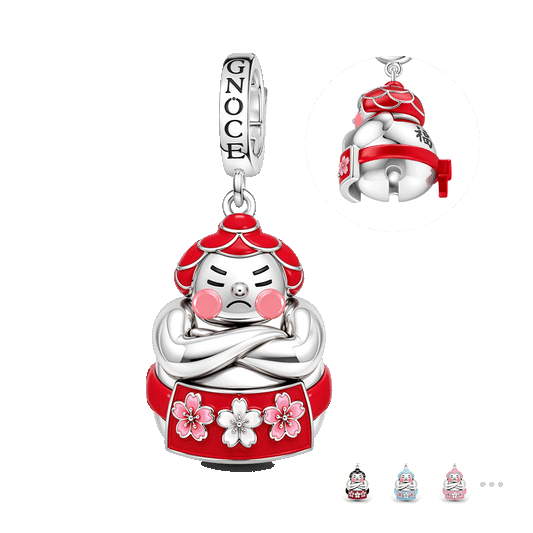 Gnoce Japanese Sumo Bell Clasp Dangle Charm Platinum-plated Silver Blend_1
