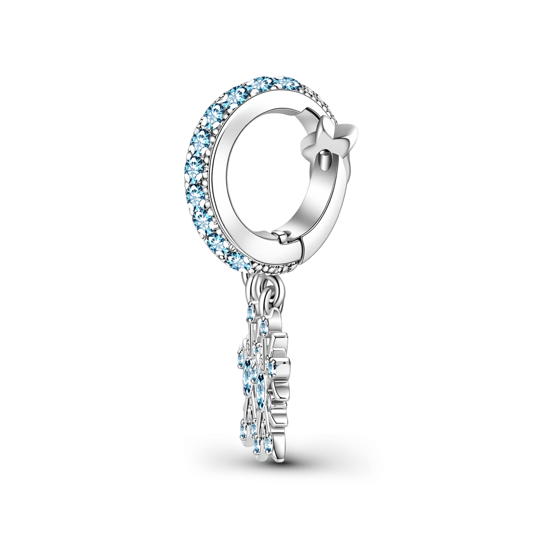 Gnoce Rotating Snowflake Through‑hole Bead Charm Platinum‑plated Silver Blend_5