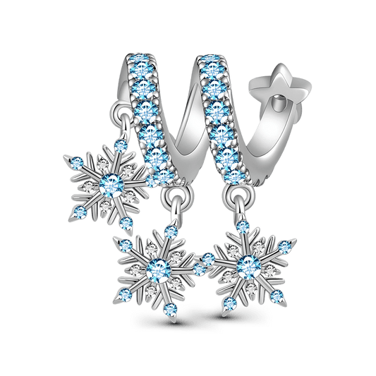 Gnoce Rotating Snowflake Through‑hole Bead Charm Platinum‑plated Silver Blend_1