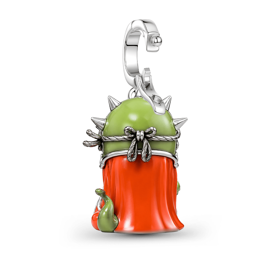 Gnoce Glow‑in‑the‑dark Japanese Yokai Monster Clasp Dangle Charm Platinum‑plated Silver Blend_7