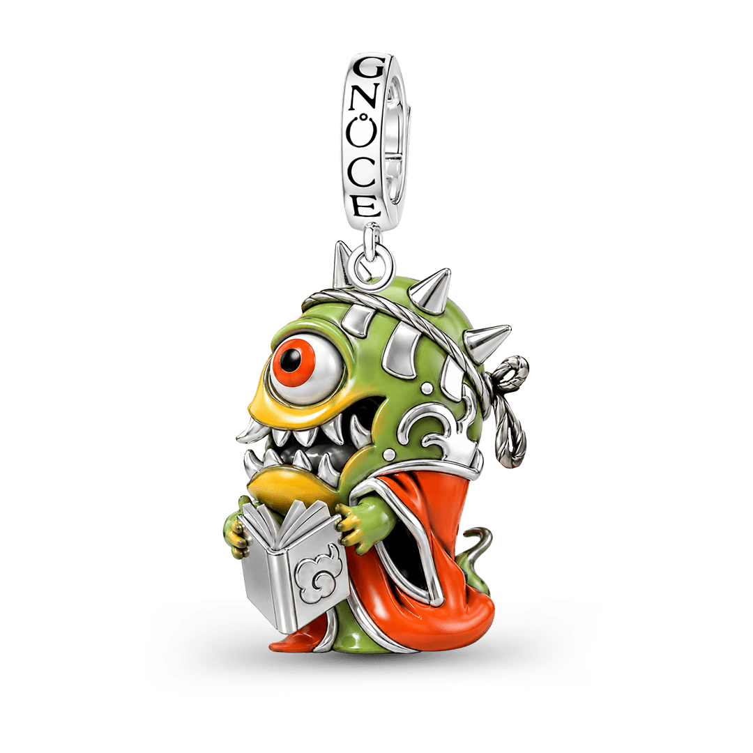 Gnoce Glow‑in‑the‑dark Japanese Yokai Monster Clasp Dangle Charm Platinum‑plated Silver Blend_2