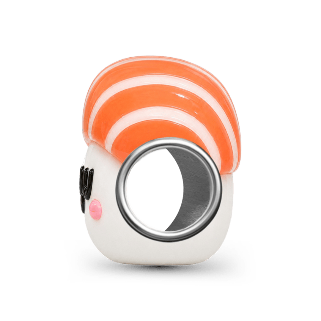 Gnoce Japanese Sushi Through‑hole Bead Charm Platinum‑plated Silver Blend_5