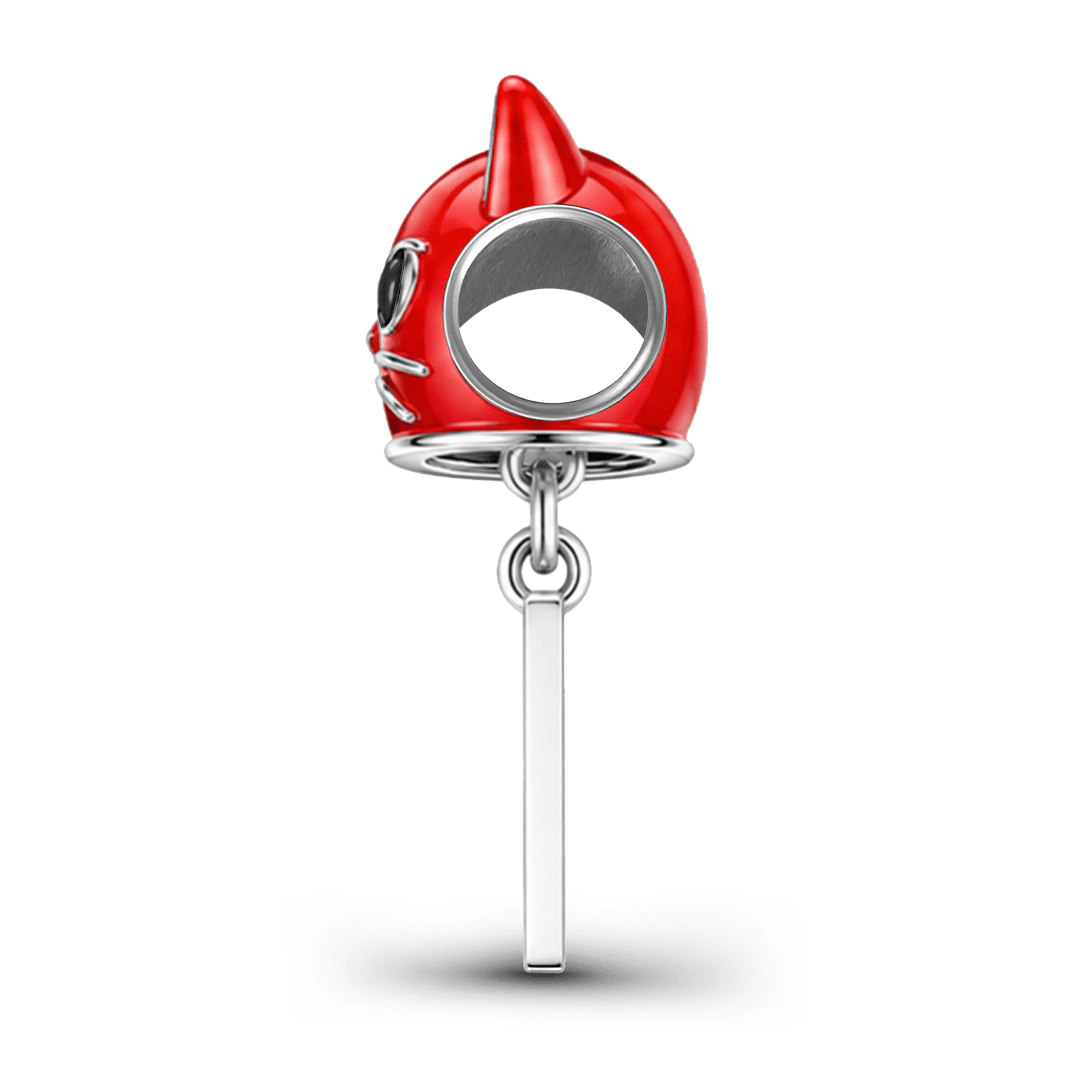 Gnoce Japanese Cat Wind Chime Through‑hole Bead Charm Platinum‑plated Silver Blend_5